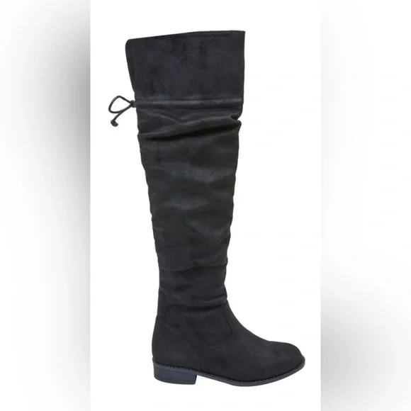 FABKIDS Black Suede Knee High Boots Girls Youth Size 7 NEW - Picture 2 of 7